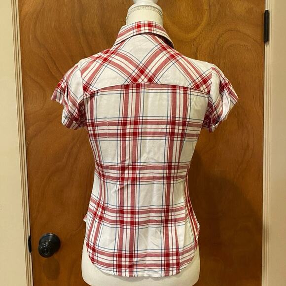Harley-Davidson Short Sleeve Button Down, Summer  Shirt, Wmn’s Small, white/red - Picture 4 of 4